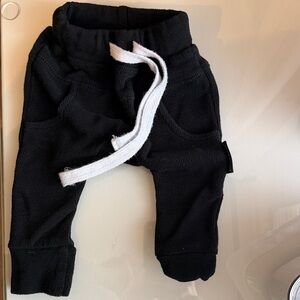 Little Bipsy Black Jogger Pants with White Drawstring